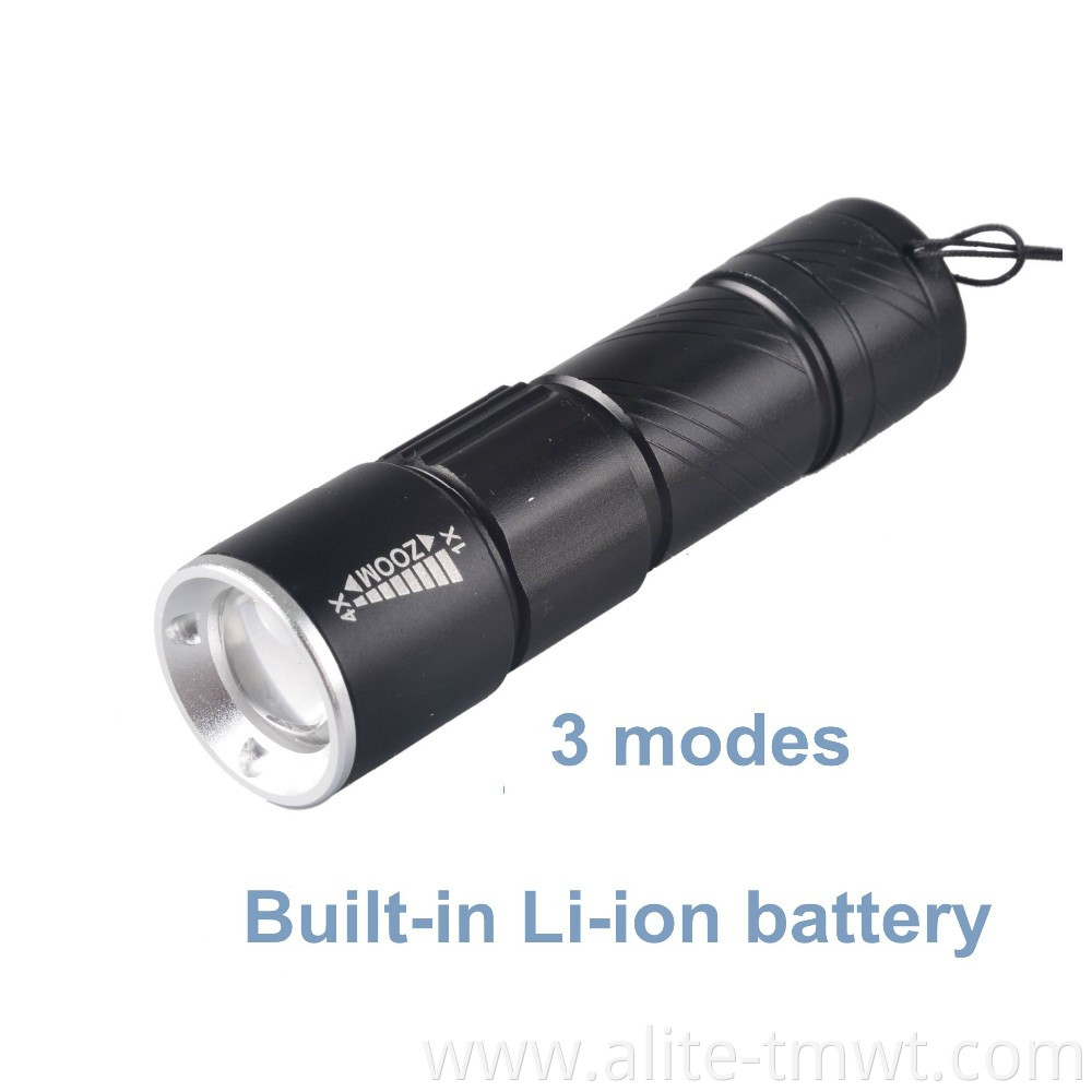 Emergency USB Rechargeable Cold White Light Multi-Function Flashlight And LIght